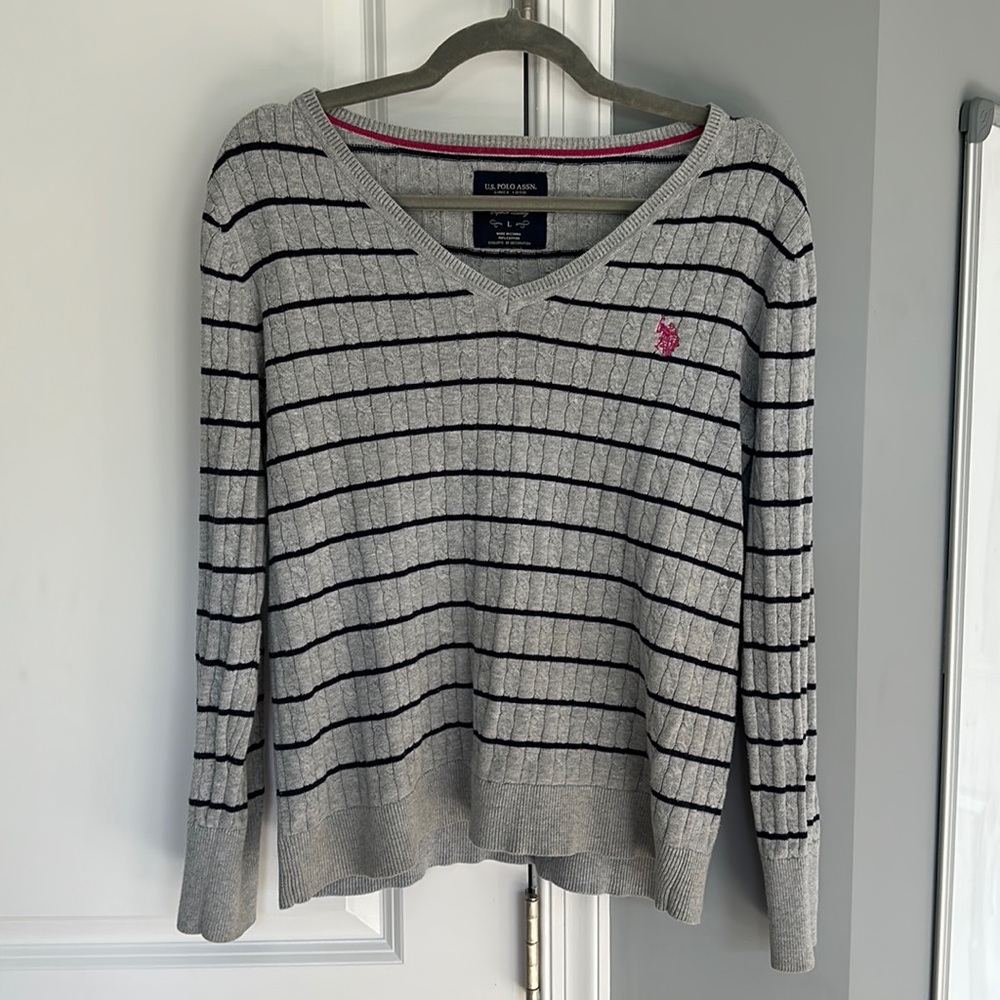 U.S. Polo Assn. Stripped Sweater- Size Large